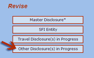 revise or update revision in progress screen 