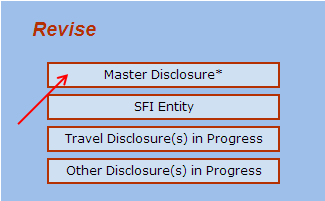 Revise or Update your Master Disclosure screen 