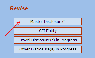 Revise or Update your Master Disclosure screen