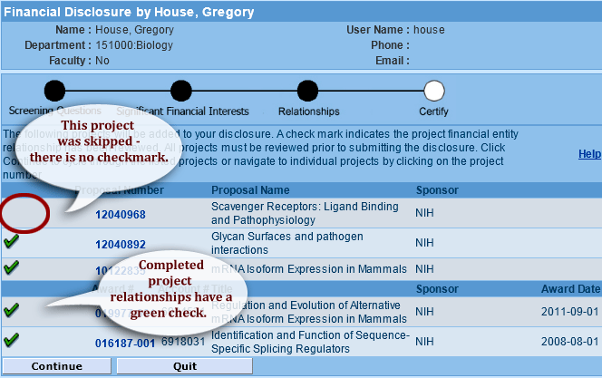 Skip A Project Screen