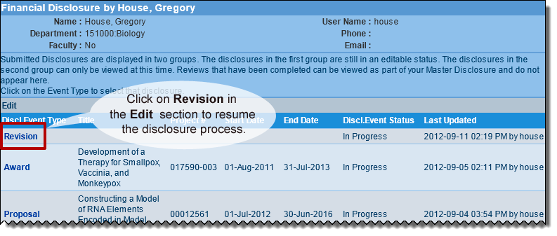 COI user guide financial disclosure screen - revise